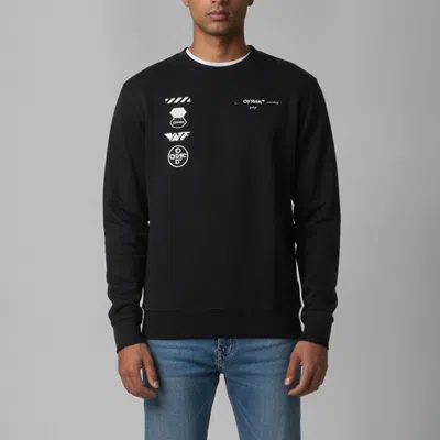 Pre-owned Off-white Black Cotton Racing Arrow Crewneck Sweatshirt S