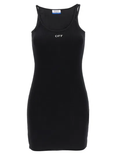Off-white Black Cotton Short Women's Dress