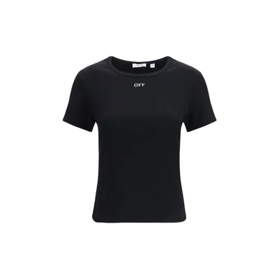 OFF-WHITE BLACK COTTON T-SHIRT