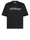Off-white Black Oversized T-shirt With Contrasting Logo Lettering Print In Cotton Man In Multi