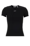 Off-white Off White Off Stamp Rib Basic Tee Black White In Black
