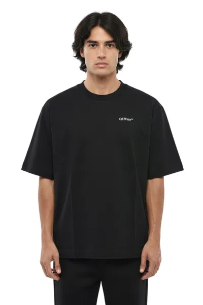 OFF-WHITE BLACK CREW NECK LOGO T-SHIRT