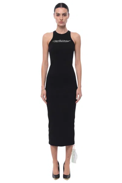 Off-white Black Embellished Midi Dress