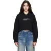 Off-white Black Embroidered Script Crop Polo In Black