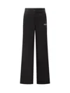 Off-white Black Flared Flat Front Pants In Black