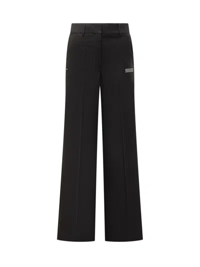 OFF-WHITE BLACK FLARED FLAT FRONT PANTS