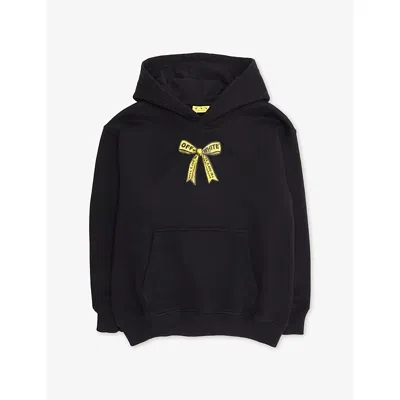 Off-white Kids' Baby Girl's, Little Girl's & Girl'sarrow Industrial Tape Hoodie In Black