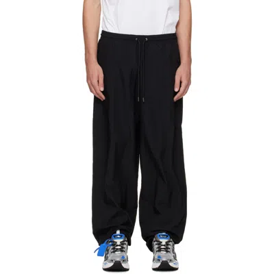 Off-white Black Glossy Arrow Nylon Relax Track Pants In Multi