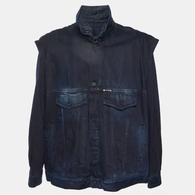 Pre-owned Off-white Black Gradient Arrows Denim Button Up Jacket L