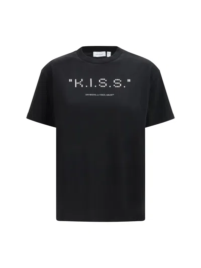 Off-white Kiss Quote Graphic Crew Neck T-shirt In Black