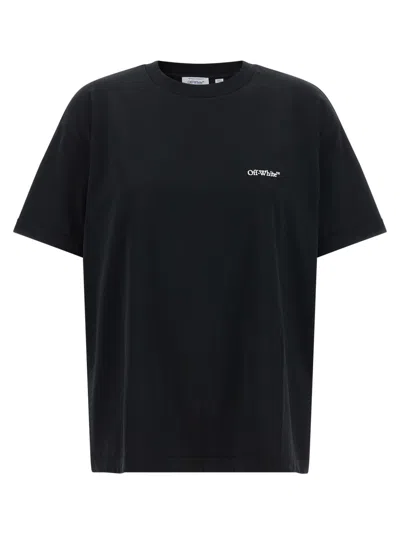 Off-white Black Graphic Crew Neck T-shirt In Blue