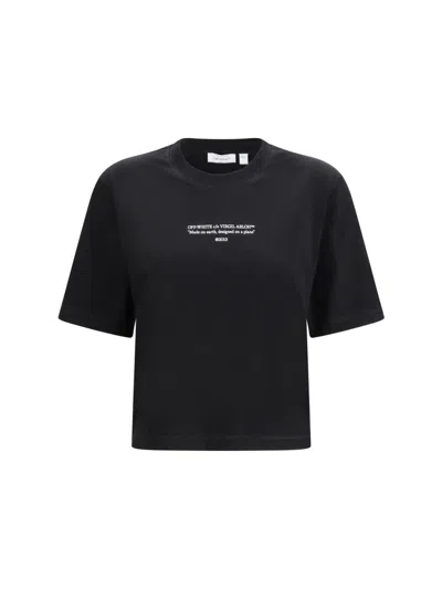 Off-white Black Graphic Crew Neck T-shirt In Multi