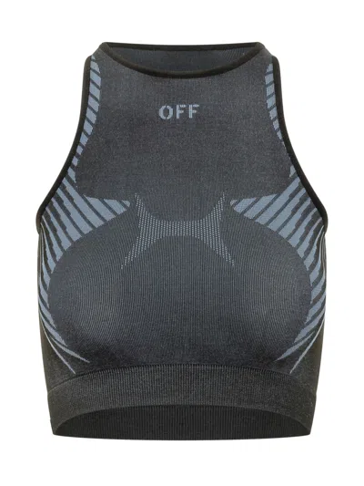 Off-white Black Graphic Round Neck Top
