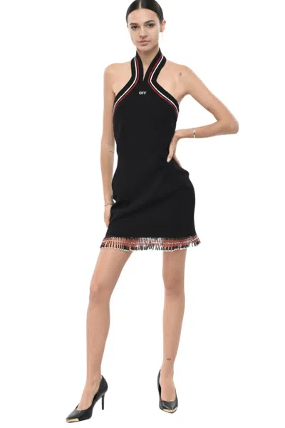 Off-white Black Halter Neck Mini Dress