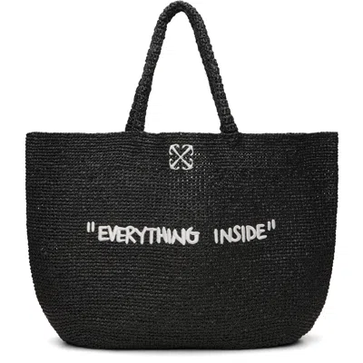 Off-white Black Jitney Quote Tote In Multi