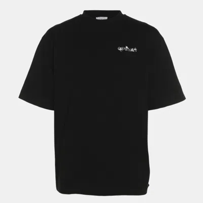 Pre-owned Off-white Black Logo Print Jersey T-shirt S