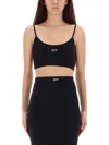 Off-white Sleek Spaghetti Strap Top For Women In Black