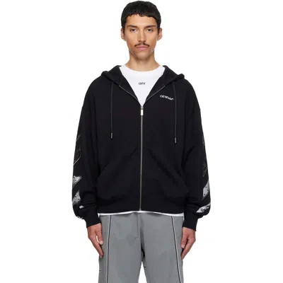 Off-white Black Metal Arrow Skate Zip Hoodie