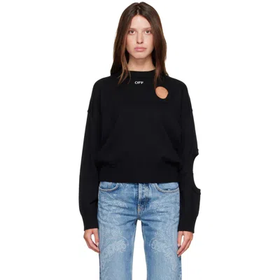 Off-white Black Meteoror Knit Crop Crew Sweater