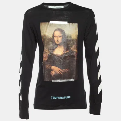 Pre-owned Off-white Black Mona Lisa Print Cotton Long Sleeve T-shirt S
