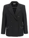 Off-white Black Notched Lapel Blazer In Black
