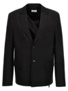 Off-white Black Notched Lapel Blazer In Black