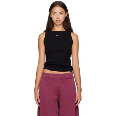 Off-white Black 'off' Stamp Round Tank Top In Black-white