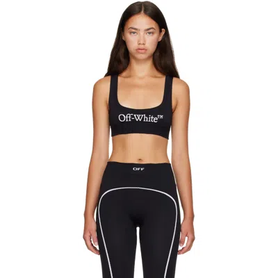 Off-white Black 'off' Stamp Seamless Sport Bra In Black-white