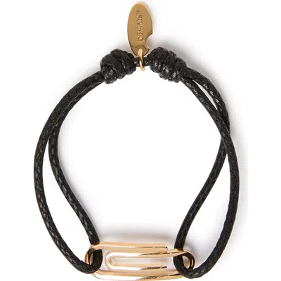 Off-white Black Paperclip Cord Bracelet