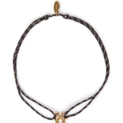 Off-white Black Rope Necklace With Arrow