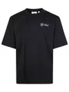 Off-white Crew-neck Cotton T-shirt With Contrasting Logo In Black