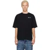 Off-white Crew-neck Cotton T-shirt With Contrasting Logo In Black