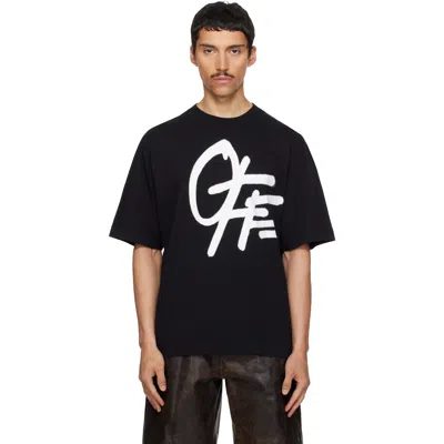 OFF-WHITE BLACK SHARED SPRAY LOGO SKATE T-SHIRT