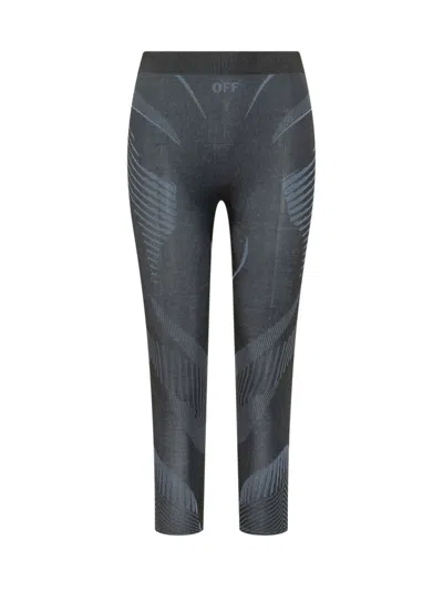 Off-white Black Slim Elasticated Pants In Blue
