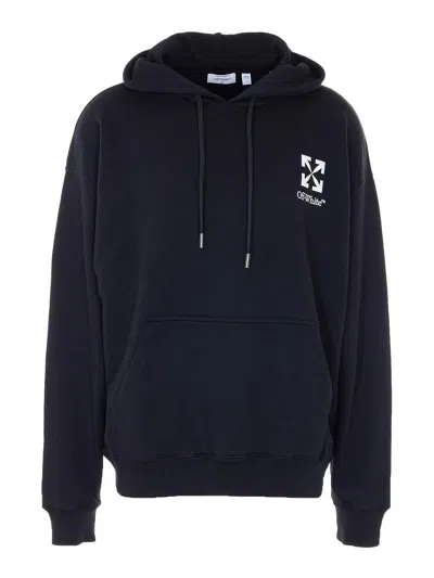 Off-white Small Arrow Logo Hoodie In Black Cotton