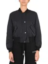 Off-white Black Solid Crew Neck Jacket In Black