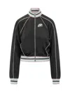 Off-white Black Solid Mock Collar Jacket In Black