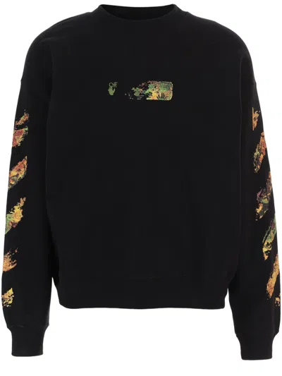 Off-white Black Spices Arrow Logo Print Cotton Sweatshirt