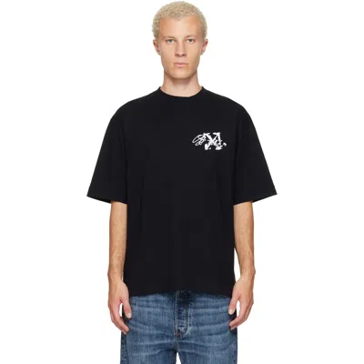 Off-white Dropped-shoulder Arrow Logo Cotton T-shirt In Black