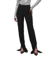 Off-white Black Tailored Flat Front Pant In Black