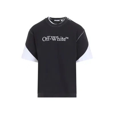 Off-white Black White Negative Big Bookish Skate T-shirt In Blue