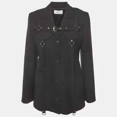 Pre-owned Off-white Black Wool Blend Cargo Buckled Jacket M