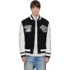 Off-white Black Wool Regular Collage Varsity Jacket In Multi