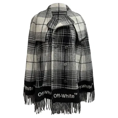 Off-white Blanket Plaid Cape In Multicolor Wool