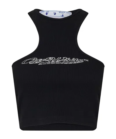 Off-white Bling Baseball Rowing Top In Black