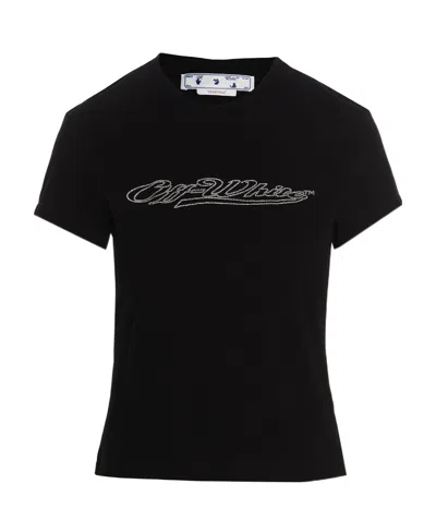 Off-white Bling Logo-print Short-sleeve T-shirt In Animal Print