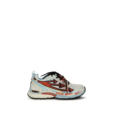 Off-white Blue Calf Leather Bos Taurus Athletic Sneakers In Multi