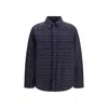 Off-white Check-pattern Padded Overshirt In Blue