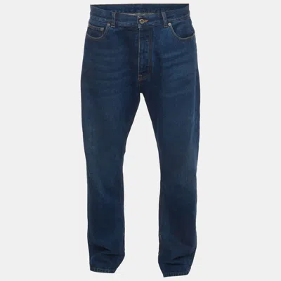 Pre-owned Off-white Blue Denim Arrow Tab Zip Detail Skate Jeans L/waist 36"