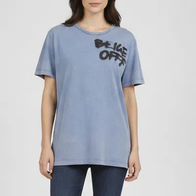 Pre-owned Off-white Blue Graffiti Print Cotton Crewneck T-shirt L